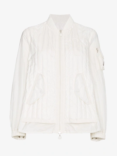 Shop Moncler Kim Quilted Bomber Jacket In White