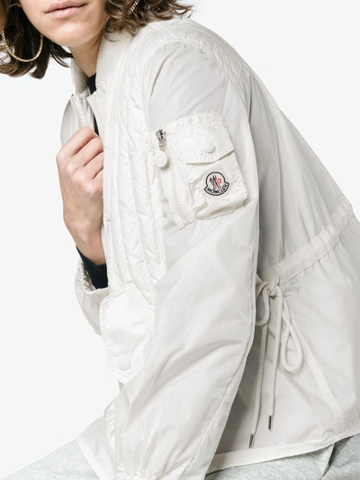 Shop Moncler Kim Quilted Bomber Jacket In White