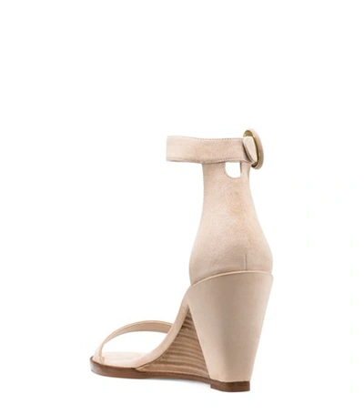 Shop Stuart Weitzman The Harbor Sandal In Wheat Light Beige Suede