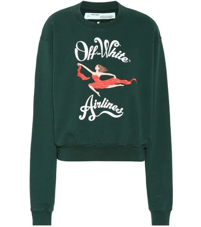 Shop Off-white Airlines Cotton Sweatshirt In Green