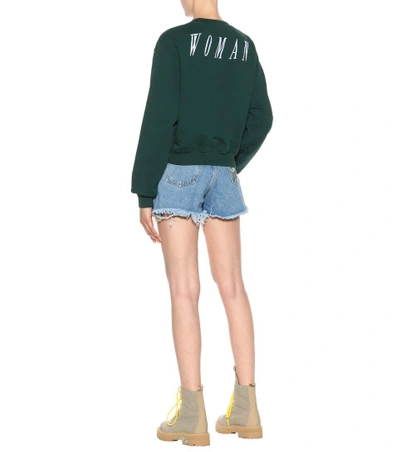 Shop Off-white Airlines Cotton Sweatshirt In Green