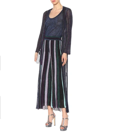 Shop Missoni Metallic Knitted Wide-leg Trousers In Multicoloured