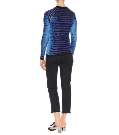 Shop Proenza Schouler Jacquard Silk Sweater In Blue