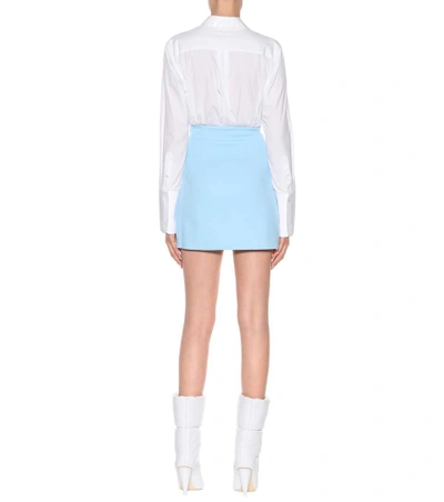 Shop Off-white High-waisted Cady Miniskirt In Blue