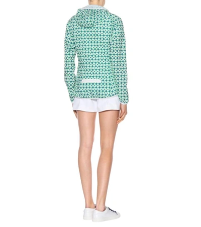 Shop Tory Sport Floral-printed Hooded Jacket In Green