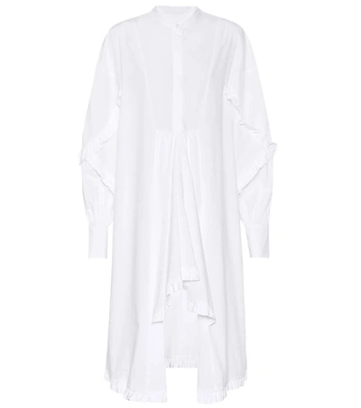 Shop Msgm Asymmetric Cotton Shirt Dress In Female