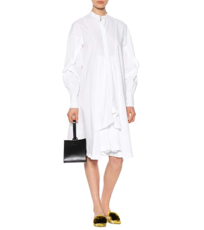 Shop Msgm Asymmetric Cotton Shirt Dress In Female