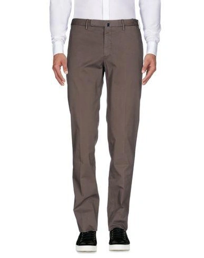 Shop Incotex Man Pants Lead Size 40 Cotton, Elastane In Grey
