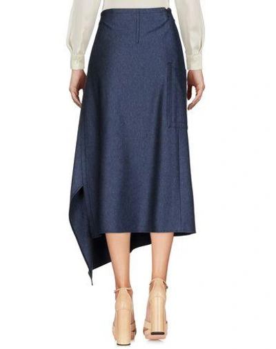 Shop Tibi 3/4 Length Skirts In Dark Blue