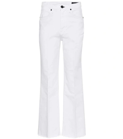 Shop Rag & Bone Justine Cropped Wide-leg Jeans In White