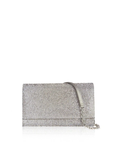 Shop Judith Leiber Fizzoni Full-beaded Clutch Bag In Silver