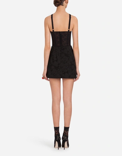 Shop Dolce & Gabbana Lingerie Slip In Jacquard In Black
