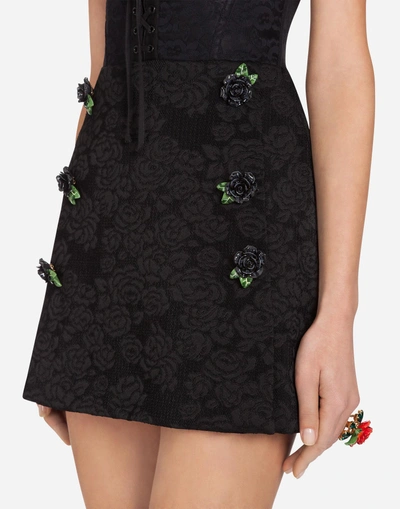 Shop Dolce & Gabbana Lingerie Slip In Jacquard In Black