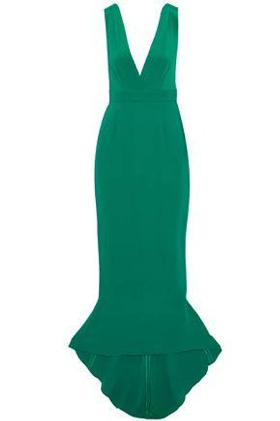 Shop Diane Von Furstenberg Woman Silk-crepe Gown Green