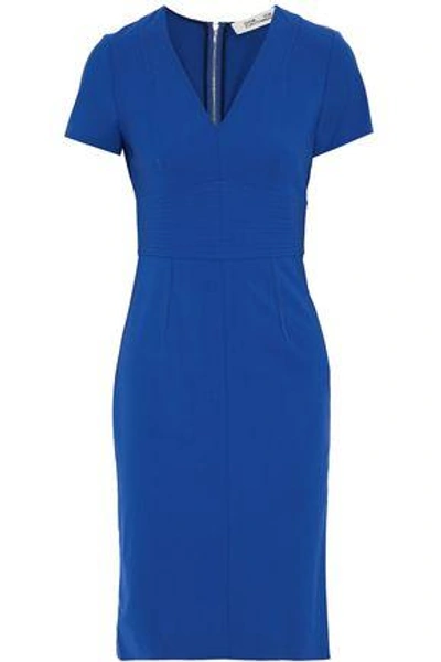 Shop Diane Von Furstenberg Woman Stretch-wool Dress Cobalt Blue