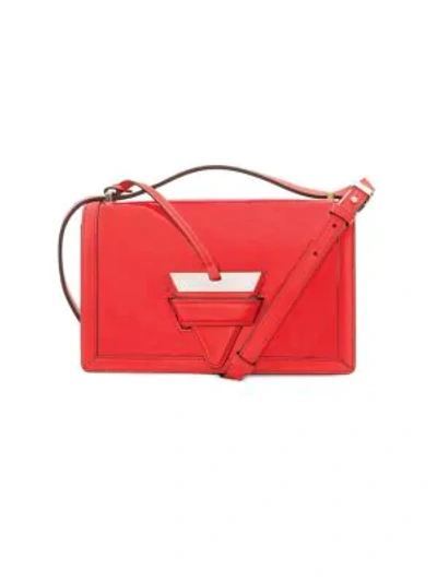 Shop Loewe Barcelona Leather Shoulder Bag In Red