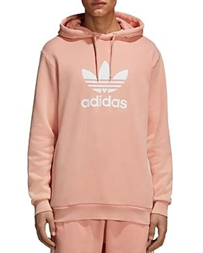 Shop Adidas Originals Trefoil Hoodie In Dust Pink