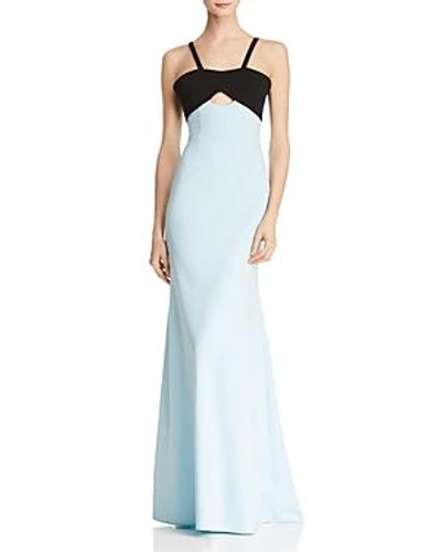 Shop Jill Jill Stuart Color-block Mermaid Gown In Black/elle Blue