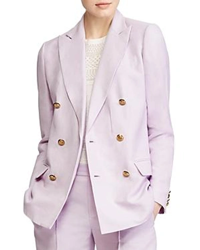 Shop Ralph Lauren Lauren  Double-breasted Blazer - 100% Exclusive In Purple