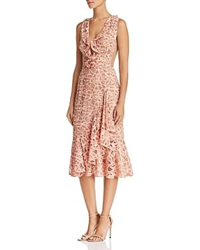 Shop Sau Lee Amelia Sleeveless Floral-lace Dress In Pink