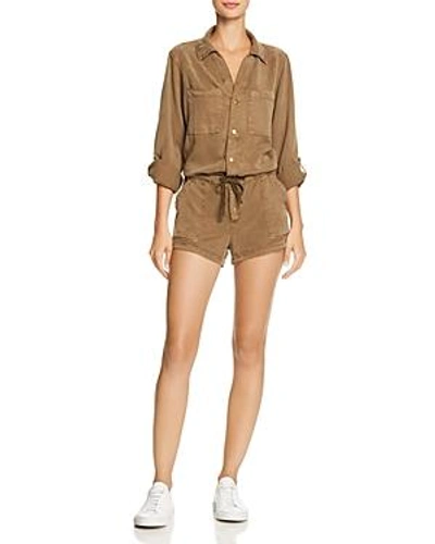 Shop Pam & Gela Snap-front Romper In Army