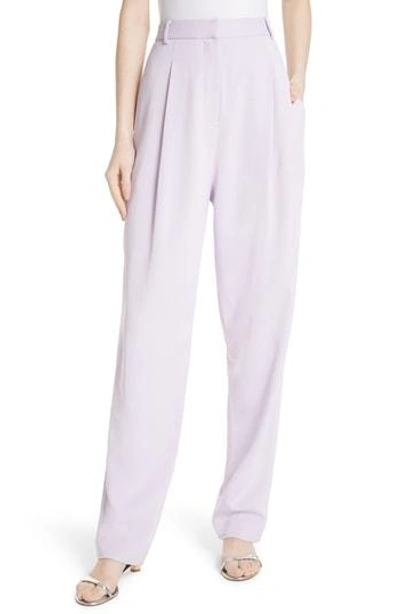 Shop Tibi Sculpted Pleat Front Suit Pants In Lavender