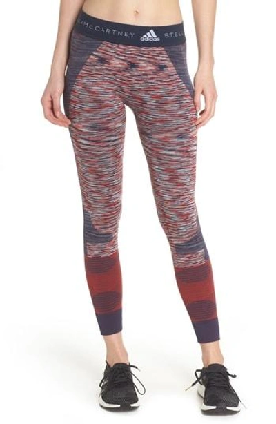 Shop Adidas By Stella Mccartney Yoga Seamless Space Dye Leggings In Navy