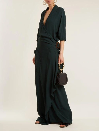 Albus Lumen Claudia Wrap Dress In Dark Green ModeSens