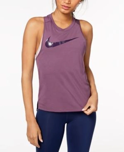 Shop Nike Dry Miler Running Tank Top In Pro Purple