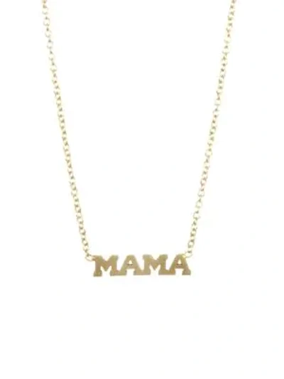 Shop Zoë Chicco Women's Itty Bitty 14k Gold Mama Necklace In Yellow Gold