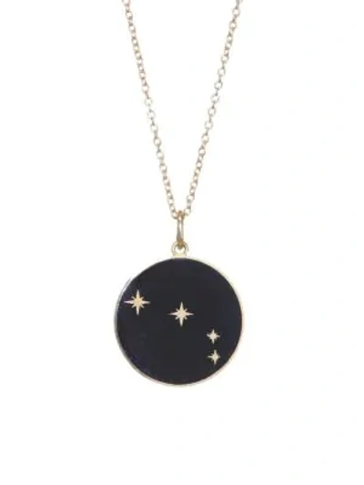 Shop Bare Enamel Aries Pendant With Stars In Black