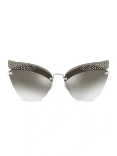 Shop Miu Miu 63mm Mirrored Sunglasses In Violet Pink