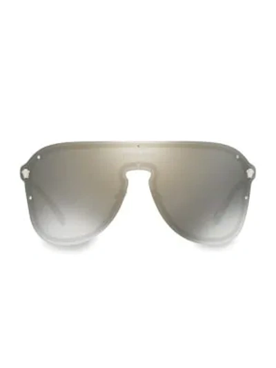 Shop Versace 44mm 2180 Shield Pilot Sunglasses In Gold