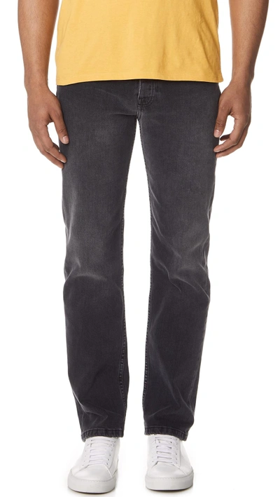 Shop Tom Wood Straight Jeans In Washed Black