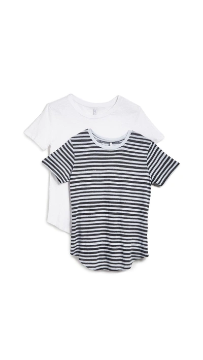 Shop Z Supply The Ultimate Stripe Tee 2 Pack In Striped & White