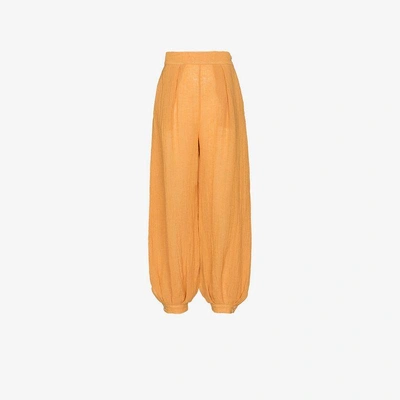 Shop Three Graces Hilda Harem Silk Pants In Yellow&orange