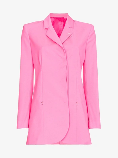 Shop Alyx Single Breasted Box Fit Virgin Wool Blazer In Pink&purple