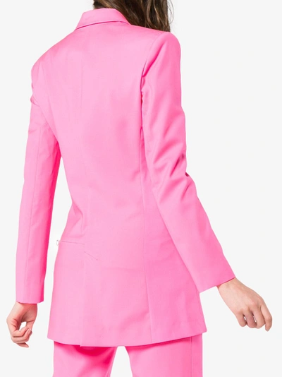 Shop Alyx Single Breasted Box Fit Virgin Wool Blazer In Pink&purple