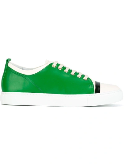 Shop Lanvin Triple Tone Low-top Sneakers In Green