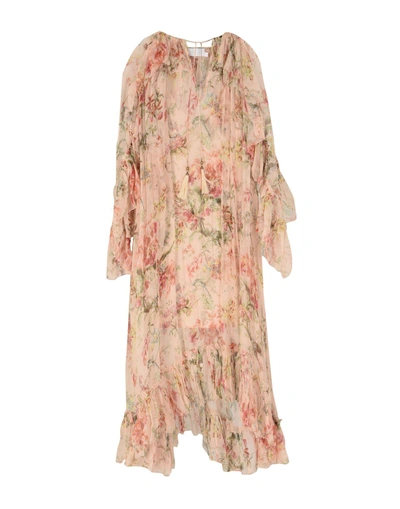 Shop Zimmermann Midi Dress In Pale Pink