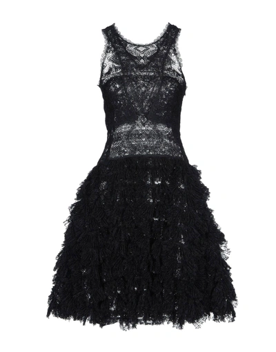 Shop Ermanno Scervino Woman Midi Dress Black Size 10 Silk, Polyamide