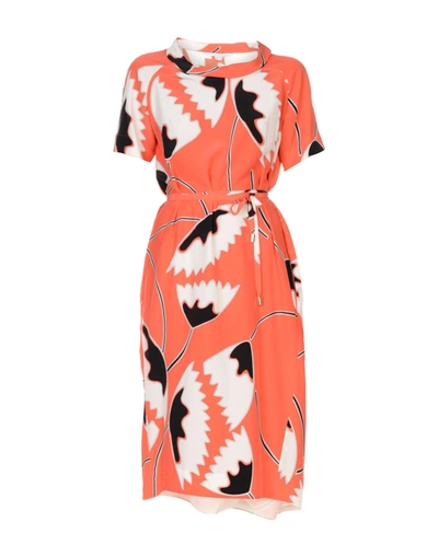 Shop Diane Von Furstenberg Knee-length Dresses In Coral