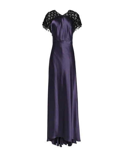 Shop Catherine Deane Long Dress In Dark Purple
