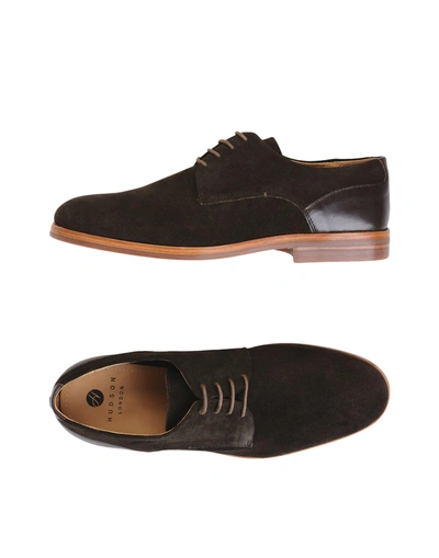 Shop H By Hudson Laced Shoes In Dark Brown