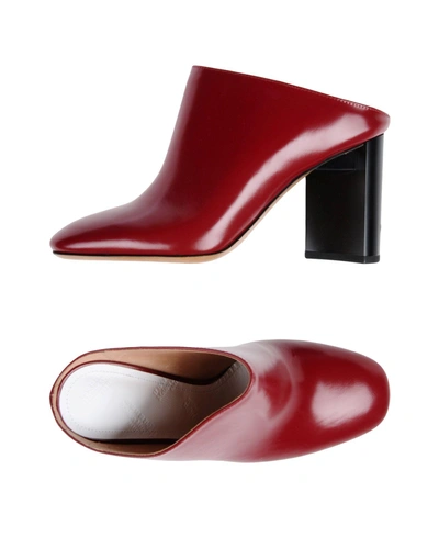 Shop Maison Margiela Woman Mules & Clogs Burgundy Size 7 Soft Leather In Red