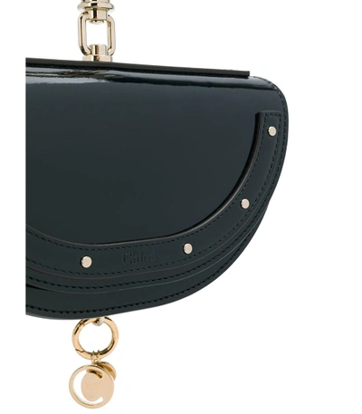 Shop Chloé Patent Minaudiere Nile Bag In Navy