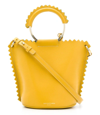 Shop Sara Battaglia Helen Bucket Bag In Yellow