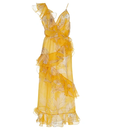 Shop Johanna Ortiz Sunlight Silk Organza Dress In Yellow