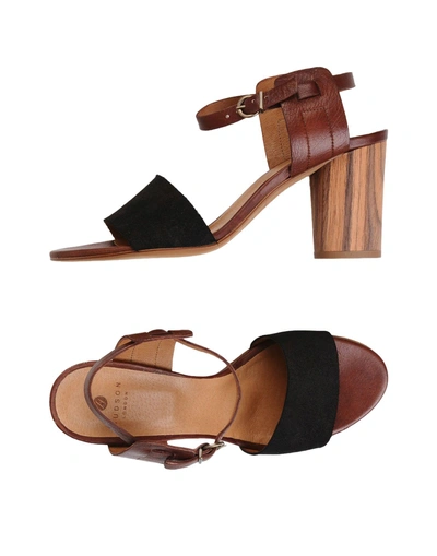 Shop H By Hudson Sandals In Dark Brown