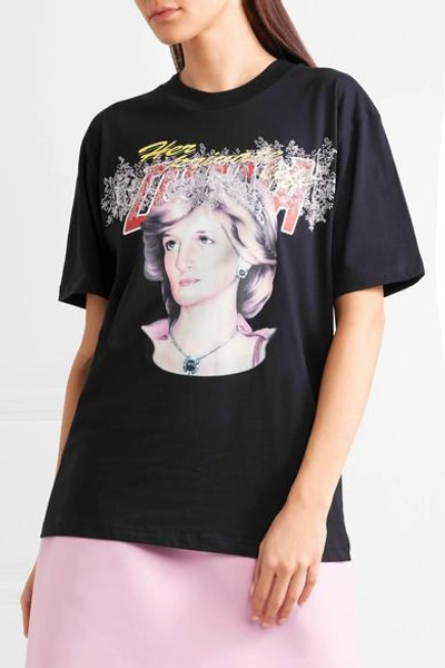 Shop Off-white Tribute Ii Printed Cotton-jersey T-shirt In Black